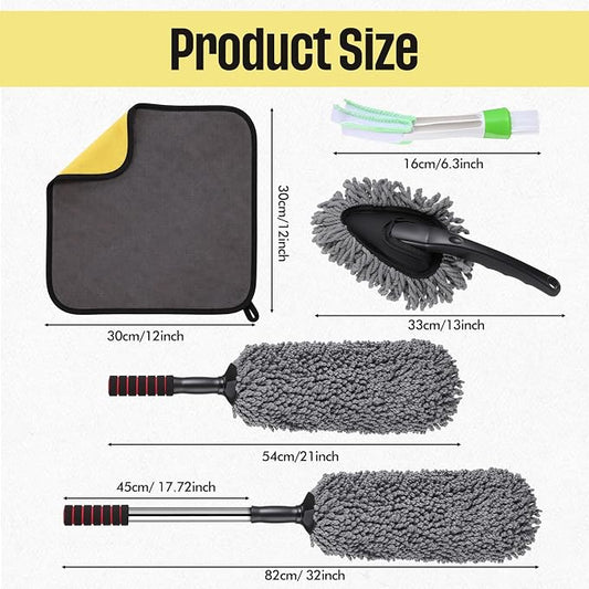 Lounsweer 4 Pcs Large Car Duster Set Microfiber Dust Cleaning Sets - Image 2