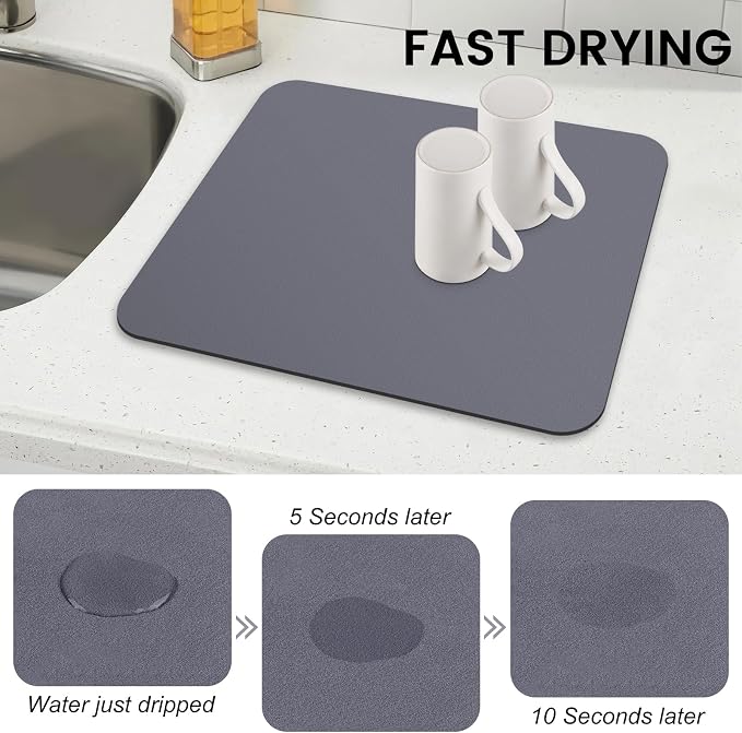 WISELIFE Dish Drying Mat Super Absorbent Drying Mat Large Dish Drying Mats - Image 4