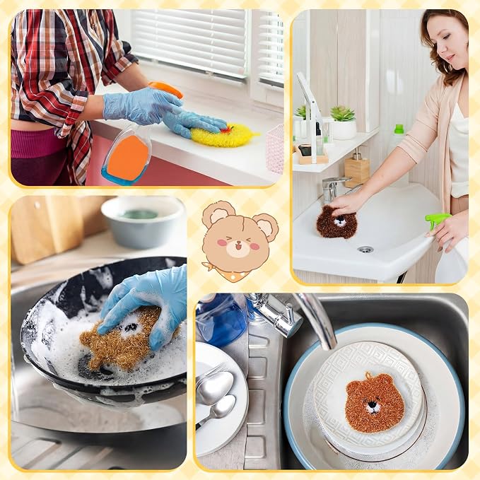 Kenning 16 Pcs Dish Scrubber Non Scratch Dish Washing Scrubbers Reusable - Image 7