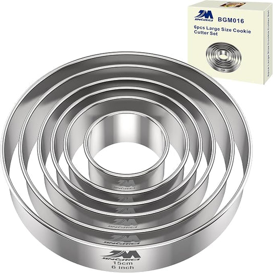 M JNGMEI 6 Pieces Stainless Steel Cookie Cutter Set 2'' by MJINGMEI