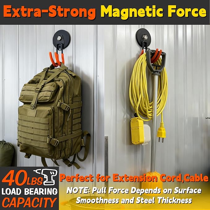 ULIBERMAGNET New Upgraded Ultra-Strong Magnetic Hooks, 2 Pack Heavy Duty - Image 6