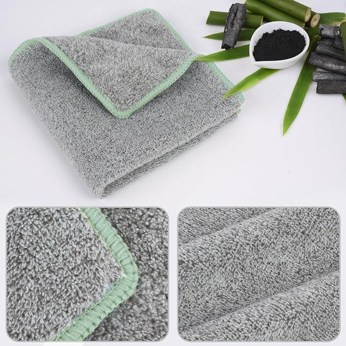 SINLAND Microfiber Face Cloths Highly Absorbent Washcloths Soft Feel Fingertip - Image 4