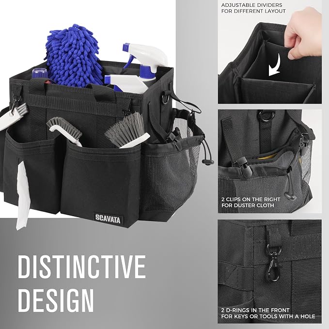 Compact Wearable Cleaning Caddy, Small Supplies Organizer - Image 3