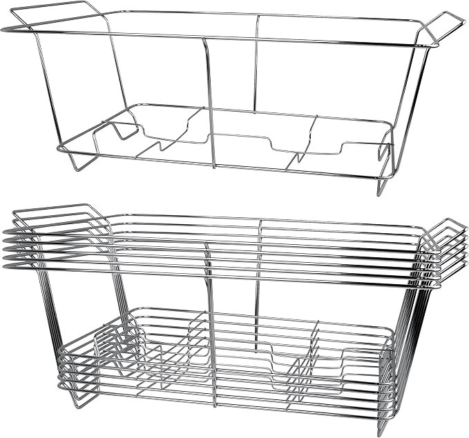 COMFICOVE 6 Pack Chafing Wire Rack Buffet Stand Chrome Frame - Image 2