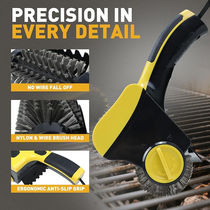 Power Grill Cleaner with Dual Brushes & Water Spray - Image 5