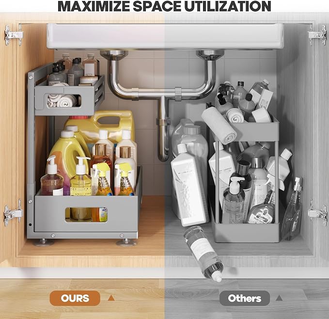 2 Pack Under Sink Organizer, Pull Out Cabinet Organizer - Image 6
