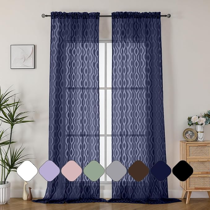 Aiyufeng Extra Long Sheer Curtains 96 Inches Long by Aiyufeng