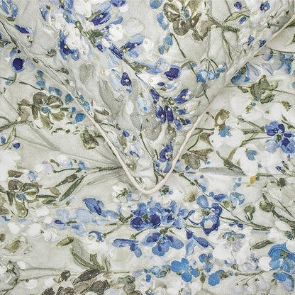 The HomeCentric King/Queen/Twin Blue Decorative Bed Runner Full 68"x18" Bed Runner with One Pillow Cover, Quilted Bed Scarf on Cotton Fabric - Garden Grace