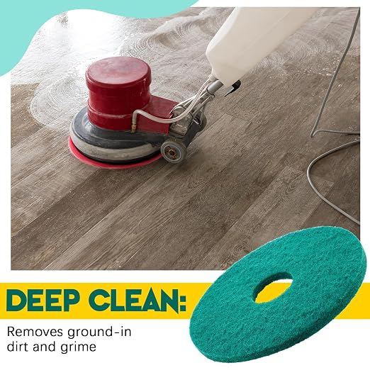 2 Pcs 12" Green Scrubbing Pads Commercial Cleaning Orbiter Pads-Maintenance Non - Image 6