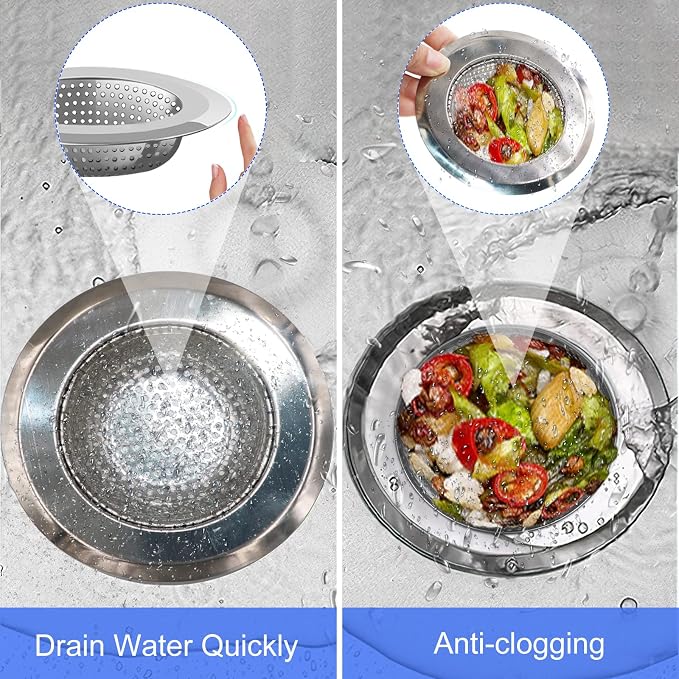 V-TOP Kitchen Drain Strainer Stopper 4 Pack, Universal 6 Inch Silicone Plug - Image 6