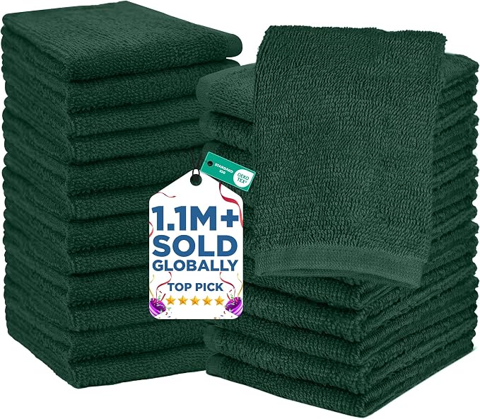 DAN RIVER 24 Pack Wash Cloths for Showering by DanRiver