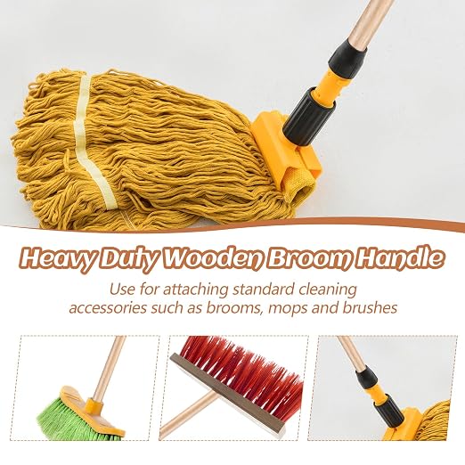 Barydat 4 Pack 72 Inch Lacquered Wood Broom Handle - Image 5