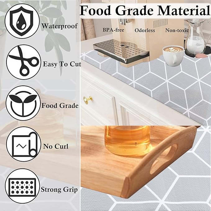 Shelf Cabinet Liner 10 Inch Wide X 20 Ft Waterproof Kitchen Cabinet Drawer - Image 2