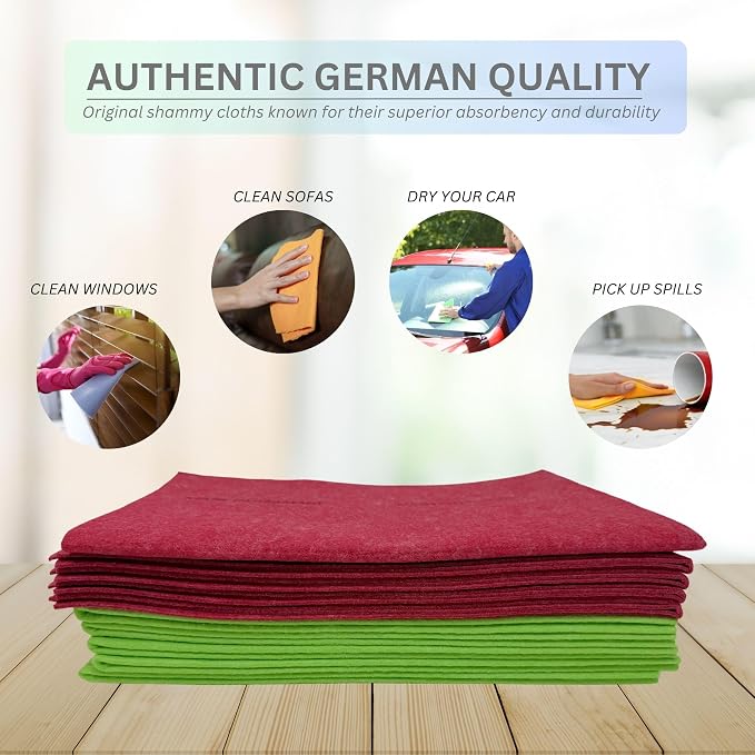 10 Pack Extra Large Original German Holiday Shammy Cloths Chamois Towels Super - Image 2
