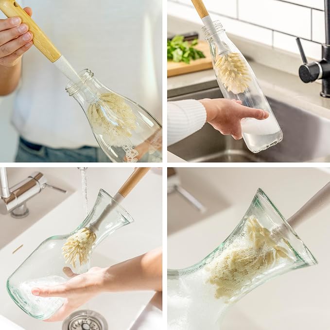 Vigar Zeroline 10.2" Long Bamboo Dish Brush, Ideal Dish Brush - Image 7