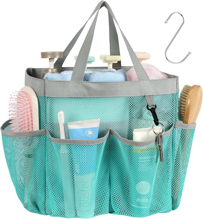 F-color Mesh Shower Caddy Portable, Upgrade Deeper 7 Pockets Shower Bag Basket by F-color