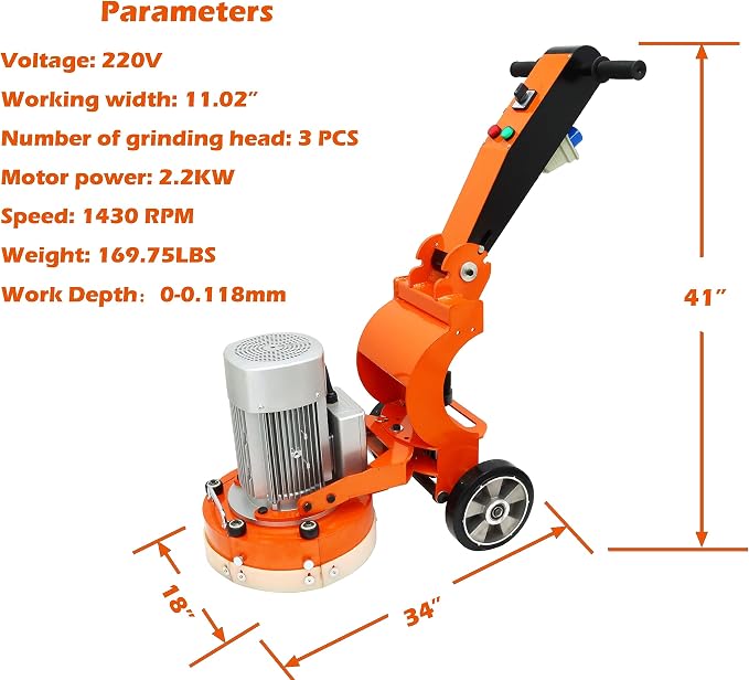 Floor Grinding Machine Cement Ground Grinder Grinding Epoxy Floor Paint and - Image 5