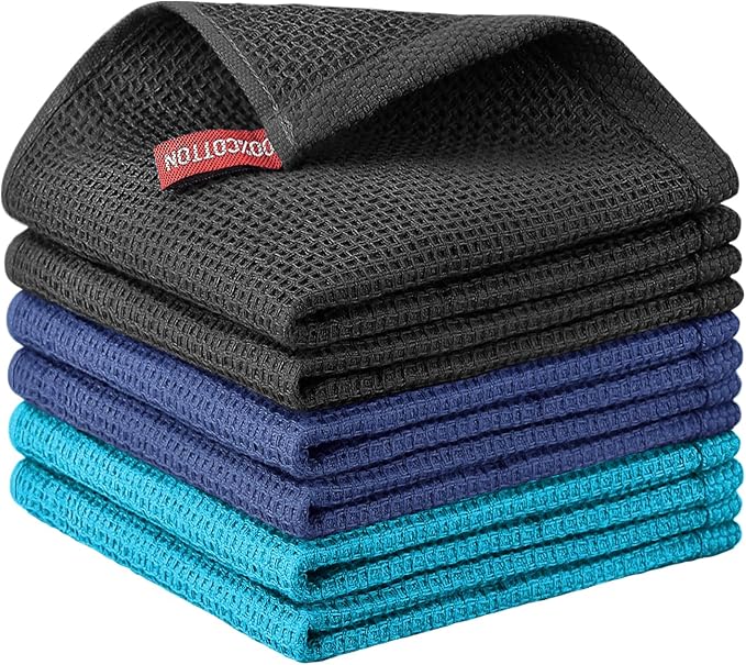 Nialnant 6 Pack Kitchen Towels, 100% Cotton Dish Cloth by Nialnant