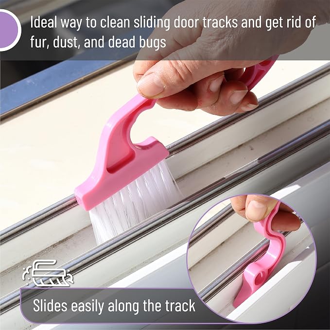 Slick- Window Track Cleaning Brush, 2 Pack, Built-in Scraper, Window Track - Image 4