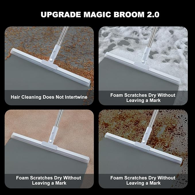 Rubber Squeegee Broom for Floor, Silicone Pet Hair Remover, Magic Squeegee - Image 2
