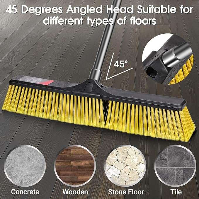 24" Push Broom, Masthome Industrial Broom - Image 5