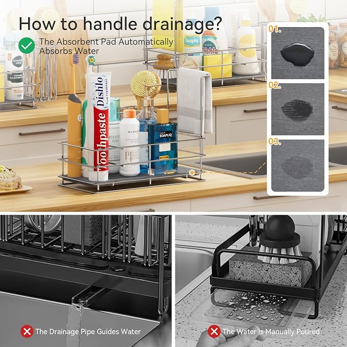 Yofidra Sponge Holder for Kitchen Organizer: Sink Caddy - Image 2