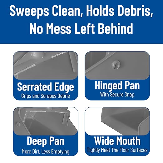 SPARTA Upright Dustpan with Aluminum Handle, Serrated Edge - Image 4