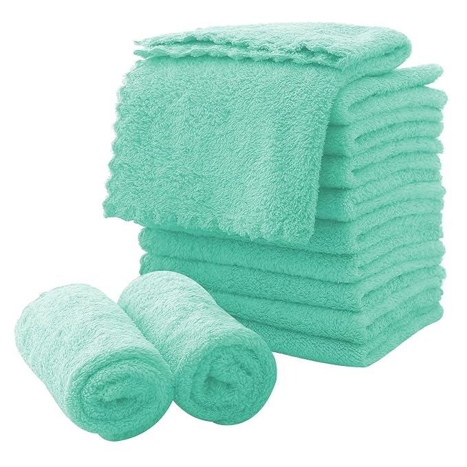 MOONQUEEN Microfiber Facial Cloths Fast Drying Washcloth 12 Pack by MOONQUEEN