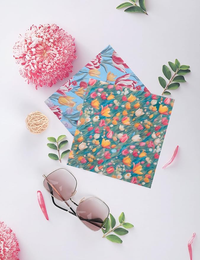 6PCS Thickened Glasses Cleaning Cloth Elegant Flower Design Microfiber Cleaning - Image 6