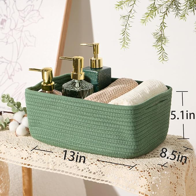 Small Storage Baskets for Organizing | Closet Organizer Bins | Shelf Toy Basket - Image 3