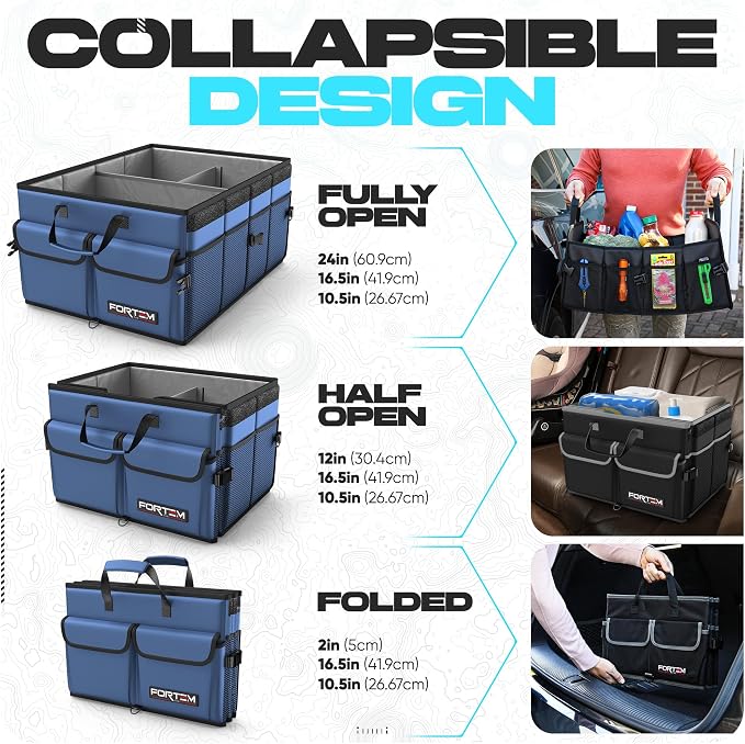 FORTEM Trunk Organizer For SUV Car Trunk Organizer, Foldable Storage, Car - Image 6