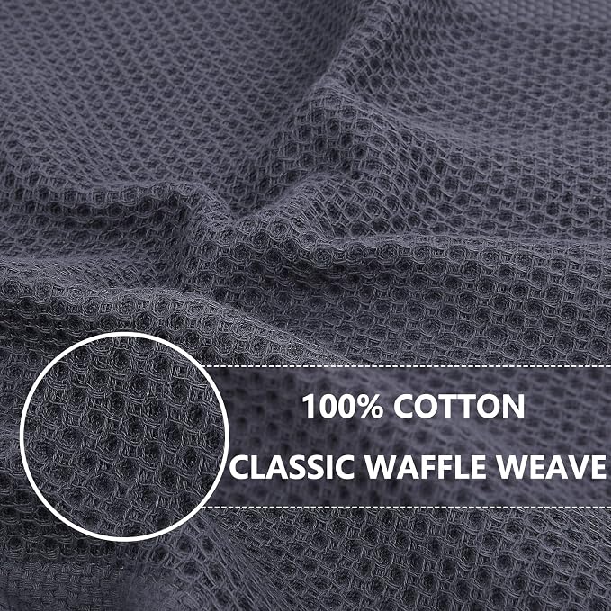 Homaxy 100% Cotton Kitchen Towels and Dishcloths Set, Large 12 x 12 Inches and - Image 2
