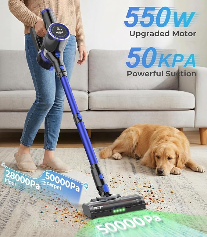 Cordless Vacuum Cleaner, 550W 50KPa 45Mins Vacuum Cleaners - Image 2