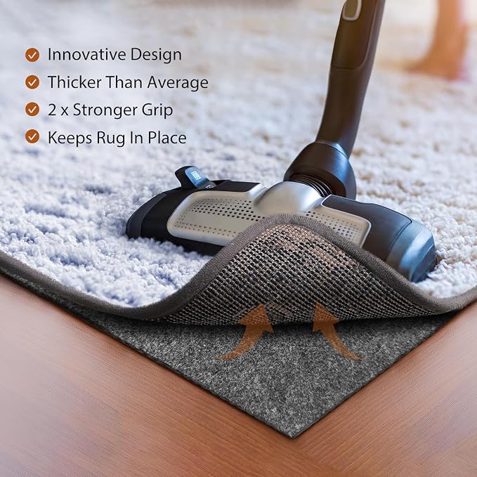 Felt Rug Pad, 3 x 5 Ft Rubber Non-Slip Rug Pad Gripper, Keep Rugs Secure and in - Image 5