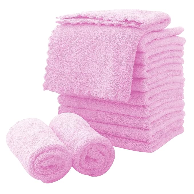 MOONQUEEN Microfiber Facial Cloths Fast Drying Washcloth 12 Pack by MOONQUEEN
