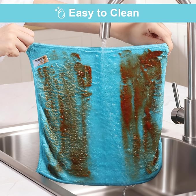 JOYMOOP Microfiber Cleaning Cloths Cyan, 11.8" x 11.8" Kitchen Towels – - Image 6