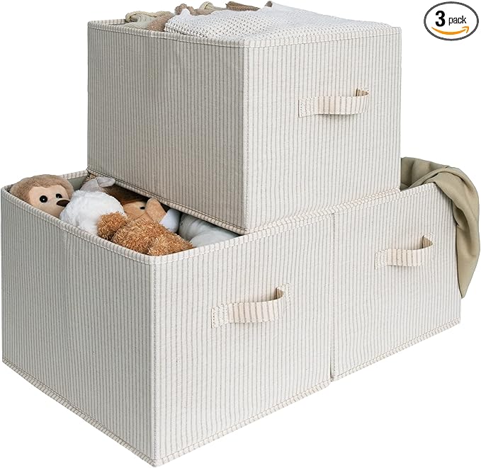 StorageWorks Storage Baskets for Shelves, Foldable Fabric Closet Storage Bins by StorageWorks