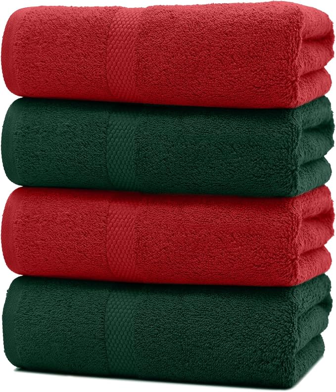 DAN RIVER Decorative Bath Towels Set of 4, 27 x 54 Inches - Image 7
