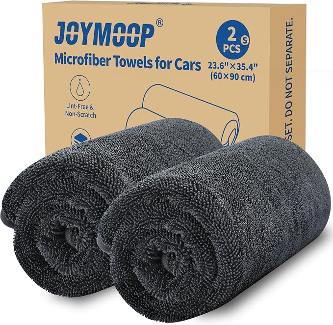 JOYMOOP Microfiber Towels for Cars, 2 Pack 35.4" x 23.6" Car Drying Towel by JOYMOOP