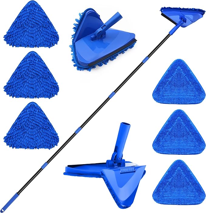 Wall Mop Cleaner Long Handle 80 inches, 180° Folding Ceiling Washer Scrubber by Dolanx
