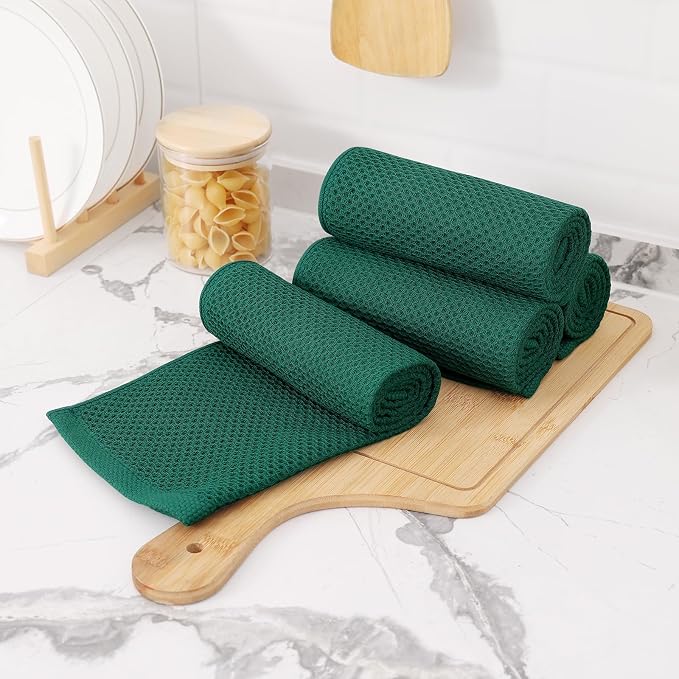 Kitinjoy 100% Cotton Waffle Weave Kitchen Hand Towels - Image 7