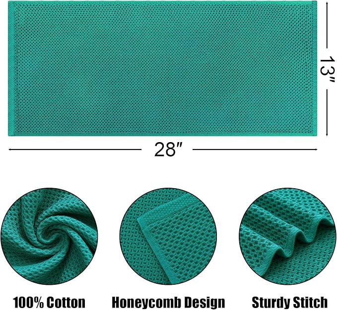 Kitinjoy 100% Cotton Waffle Weave Kitchen Hand Towels - Image 2