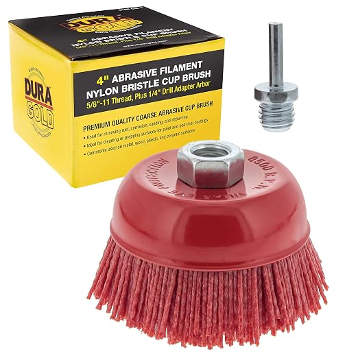 Dura-Gold 4" Abrasive Filament Nylon Bristle Cup Brush by Dura-Gold