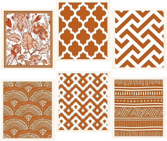 Morigins Swedish Dish Clothes Pack of 6, Absorbent Hand Towels by Morigins
