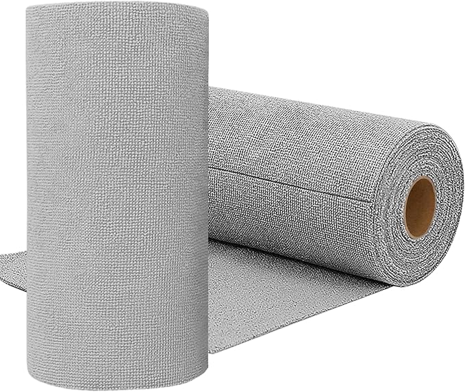 75 Pack Microfiber Cleaning Cloth Roll, Reusable Tear Away Microfiber Towels by Niurewan