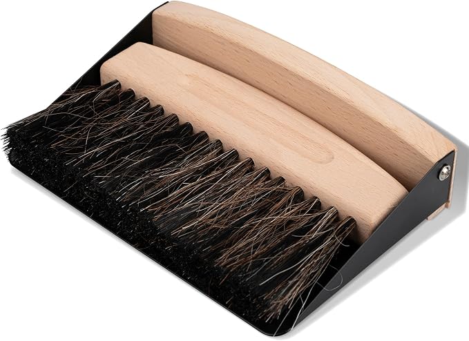 Bamboo Dust Pan & Brush Set, Portable Dustpan & Brush, Sturdy & Effective Dust by ENA+Living