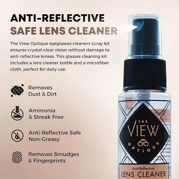 Anti-Reflective Lens Cleaner Spray Kit – 2oz Glasses Cleaner Spray, Microfiber - Image 3