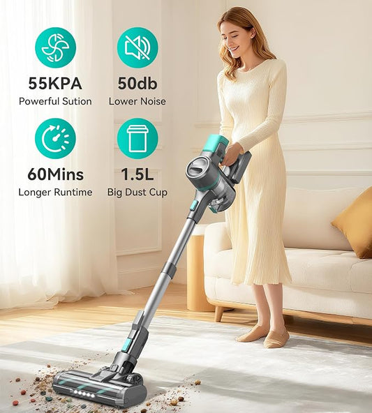 S10K Cordless Vacuum Cleaner, 55Kpa 60mins Lightweight Stick Vacuum - Image 2