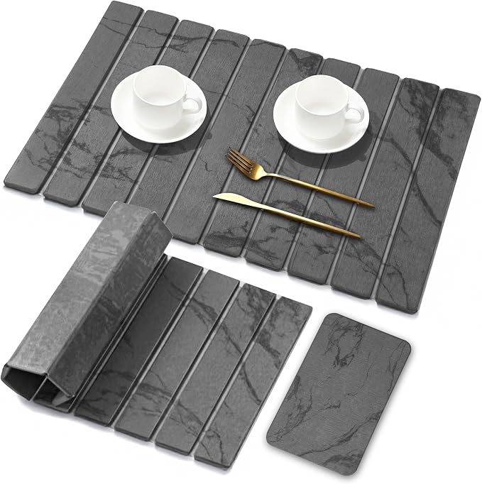 Large Stone Dish Drying Mat for Kitchen Counter, Foldable Water Absorbing by Dropereum