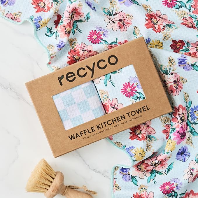 RECYCO Waffle Kitchen Towel Set of 2 - Image 7
